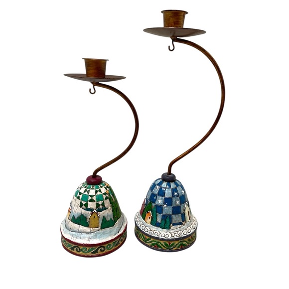 Jim Shore Christmas/Holiday Taper Candle Holders - Picture 3 of 11